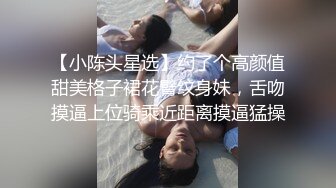 【小陈头星选】约了个高颜值甜美格子裙花臂纹身妹，舌吻摸逼上位骑乘近距离摸逼猛操